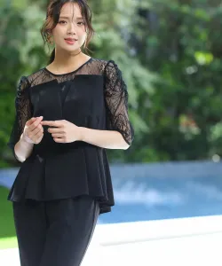 Платье-брюки, платье для вечеринки в знак благодарности, платье для мамы, свадебное платье, вечернее платье, платье для приглашения, платье для особого случая, платье для встречи выпускников Pourvous, цвет Black