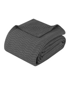 Легкое тканое одеяло Jena Cotton Textured Chevron, размер King Superior, Charcoal