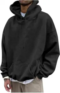 Мужской свитшот с длинным рукавом, флисовая подкладка, с карманом