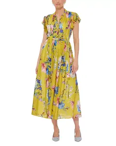 Платье миди Grace с поясом Leo Lin, желтый