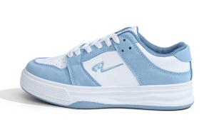 Износостойкие, легкие и дышащие низкие кроссовки для скейтбординга для женщин RENBEN, White Blue