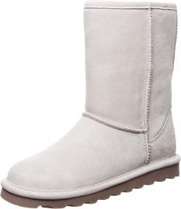 Детские замшевые зимние сапоги BEARPAW Elle, разные цвета | Уютные сапоги без шнурков для детей | Комфортные сапоги-слипоны, белый