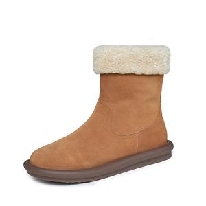 Ботинки Warm Water-Resistant Wear-Resistant Slip-Resistant Coverage Crew Snow Boots Women's Chestnut BENZI, Chestnut