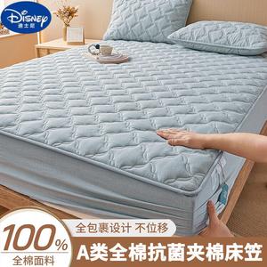Disney Простыня на резинке 200х220 см, хлопковая, стеганая, цвет Light Blue