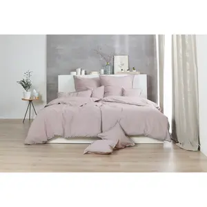 Постельное белье Primera «Stone-Washed», с мелкой складкой, качество Renforceé, из 100% хлопка, с застежкой-молнией, легкое в уходе, сертифицировано STANDARD 100 от OEKO-TEX, розовый