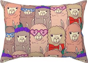 Pevtufa Подушка с принтом лам с наволочкой на застежке-конверт Cute Lamas