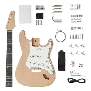 Unbranded Наборы для самостоятельной сборки электрогитары 6 струн в стиле ST с корпусом из махагони