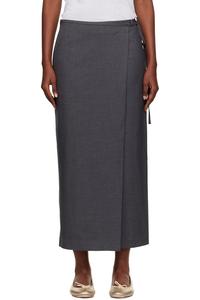 Dunst Серая макси-юбка с запахом