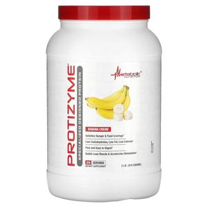 Protizyme, Протеин специальной разработки, банановый крем, 2 фунта (910 г) Metabolic Nutrition