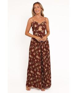 Женский комбинезон Alice с широкими штанинами, коричневый с цветочным принтом Petal and Pup, Brown