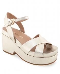 Женские сандалии Chabella на платформе с круглым носком Aerosoles, Gold Metallic Textured