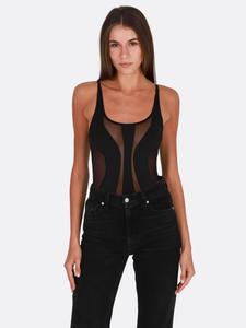 OW Collection Боди-рубашка 'Twist' в черном цвете