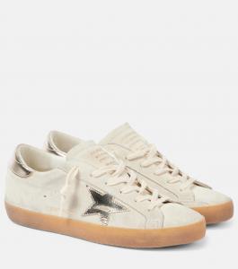 Суперзвездные замшевые кроссовки Golden Goose, Beige/Platino