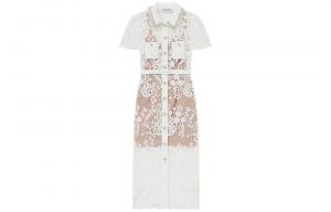 Женское платье с коротким рукавом Self portrait Self-portrait, слоновая кость