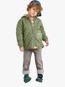 Детская стёганая куртка с капюшоном Lindex, Dark Khaki