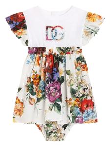 Dolce & Gabbana Kids платье с цветочным принтом, белый