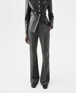 Женские прямые брюки с поясом MANGO, Gray