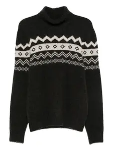 Жаккардовый свитер с высоким воротником Eleventy, черный