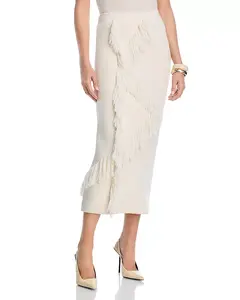 Юбка-Свитер Hestia с бахромой Derek Lam 10 Crosby, белый