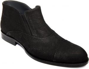 Мужские черные ботильоны на молнии Giovanni Conti 3032-02 с тиснением из нубука, высоким голенищем