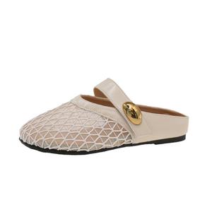 MADALLO Женские противоскользящие тапочки с закрытым носком, устойчивые к запахам и истиранию, бежевые, цвет Beige