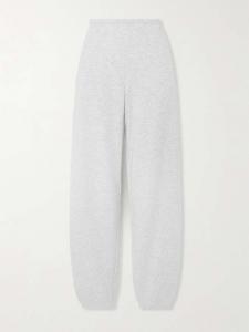 Спортивные брюки из хлопкового флиса - светло-серый меланж Skims, серый