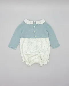 Детский комбинезон с вязаным телом и бантиком Fina Ejerique, светло-зеленый