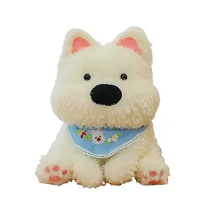 Очаровательная, креативная милая плюшевая кукла собака в шарфе 25см/40см/60см/80см высота OU DI PIG, синий