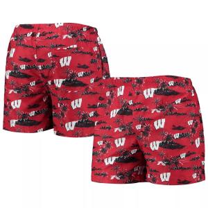 Мужские плавки-шорты FOCO Red Wisconsin Badgers Island Palm