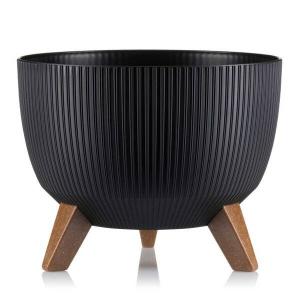 Цветочный горшок HOWHOMELY Rosa linea ECO, 30x30x23 см, черный