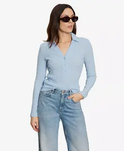 Женский текстурированный топ с длинным рукавом Sanctuary, синий