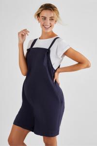Короткий комбинезон для беременных из смесового льна Jojo Maman Bébé, синий
