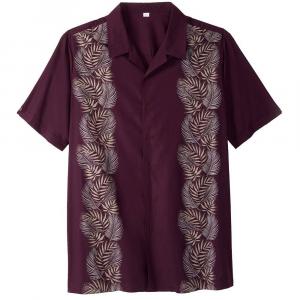 Мужская рубашка Kingsize с короткими рукавами для больших и высоких размеров KingSize, цвет Deep Purple Leaf
