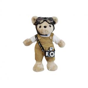 Скелет пилот медвежонка плюшевая кукла высотой 18см X3COMMUNE, желтый