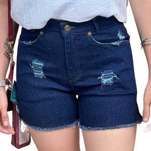 Минеральные шорты с высокой посадкой в темной стирке LA MIEL, Dark Wash