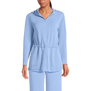 Женская куртка-туника с капюшоном на молнии Lands End Softest Touch Lands' End, цвет Soft Cloud Blue