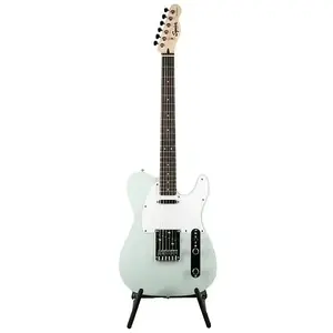 Электрогитара Squier FSR Sonic Telecaster с белым пластиковым щитом, гриф из лавра, цвет Surf Green