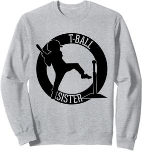 Толстовка для девочек, играющих в ти-бол Girl T-Ball Player Teeball Girls, серый
