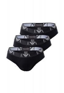 EMPORIO ARMANI EMPORIO ARMANI мужские трусы, набор из 3 шт. - трусы, нижнее белье, хлопок стрейч EMPORIO ARMANI, черный