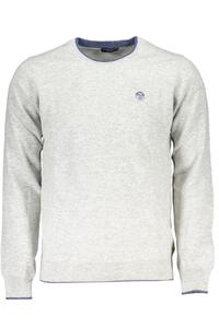 Джемпер мужской North Sails с контрастным вырезом и логотипом, светло-серый