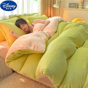 Disney Пододеяльник 200х230 см из велюра, цвет оливковый крем-молочный