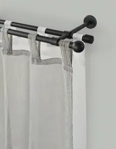 Карниз для штор GARESA "BOLTI", 2 направляющие, желаемая длина, комплект для штор, выдвижной, настенный монтаж, без колец 300 см, Ø16мм, черный