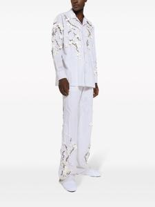 Dolce & Gabbana брюки с цветочной аппликацией, белый