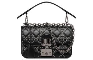 Кожаная наплечная сумка через плечо, дамская сумочка DIOR черная
