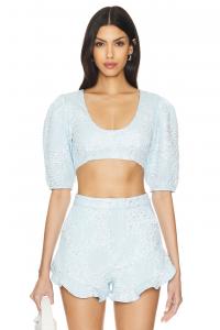 Укороченный топ кало Camila Coelho, голубой