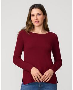 Женский минималистичный свитер-туника средней плотности Cable & Gauge, Cabernet red