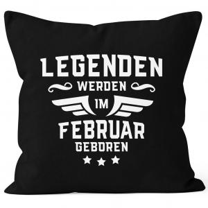 В месяц рождаются легенды, подарочный чехол на подушку из хлопка MoonWorks, февраль, черный, униразмер
