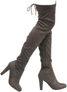 Женские сапоги MVE Shoes Soda средней длины сзади на шнуровке, Greye-01