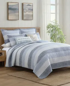 Стеганое одеяло Home Sand Stripes с текстурной отделкой, размер King Levtex, синий