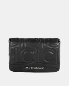 Сумка-бандо льва с логотипом, стеганая, под эффект кожи, с ручкой и цепочкой Lola Casademunt, черный